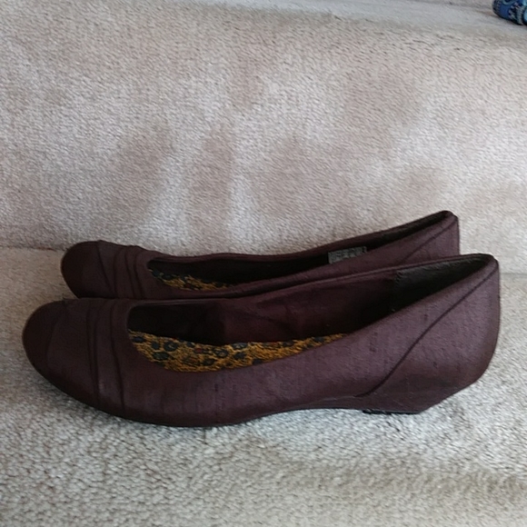 Rocket Dog Floral Linen Look Wedge Shoes7.5M Brown - Picture 4 of 16